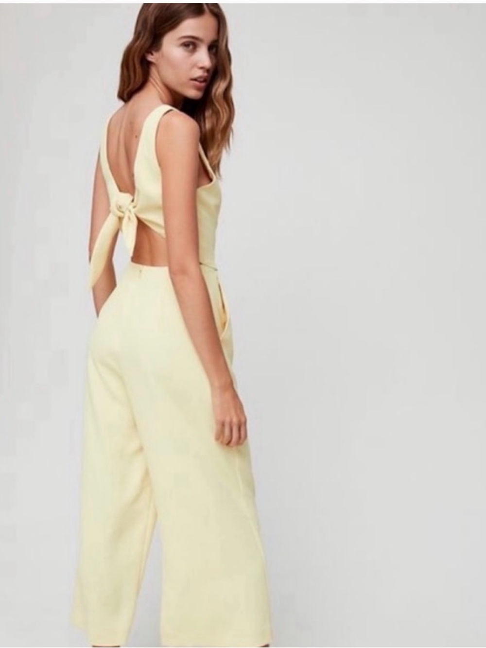 Wilfred Yellow Tie Back Ecoulement Jumpsuit, size S